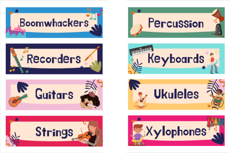 Classroom Decor Music Labels Pack // The Musical Me
