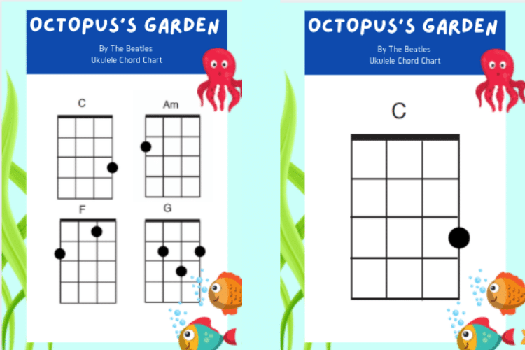 Octopus's Garden Ukulele Chords Chart // The Musical Me
