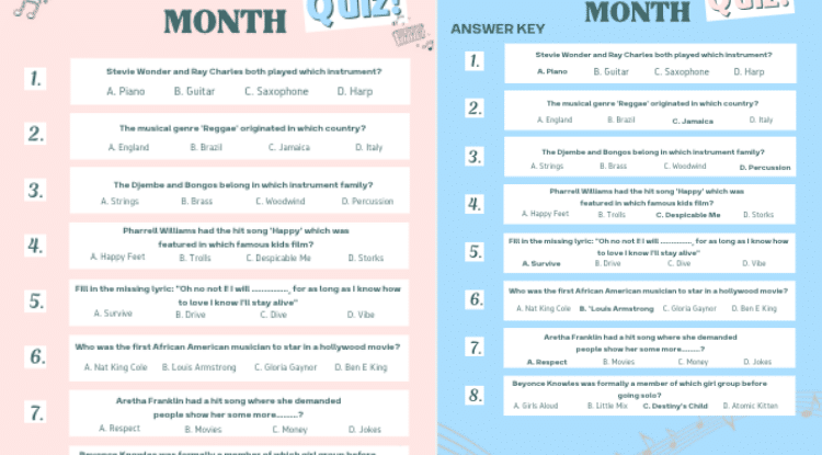 Black History Month - Music Quiz