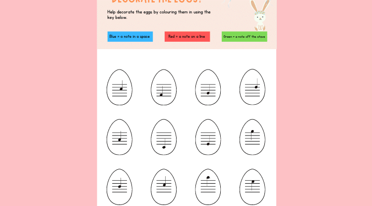 Decorate The Easter Egg! Fun Easter Music Worksheet