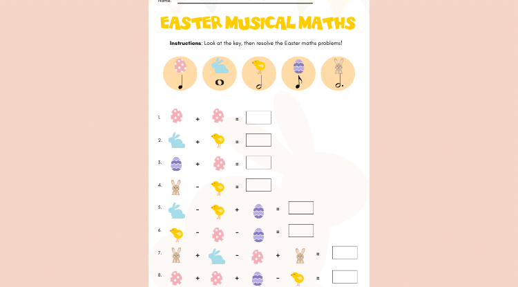 Maths and Music - An Easter Worksheet
